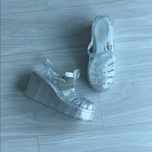 Glitter jelly platforms never worn